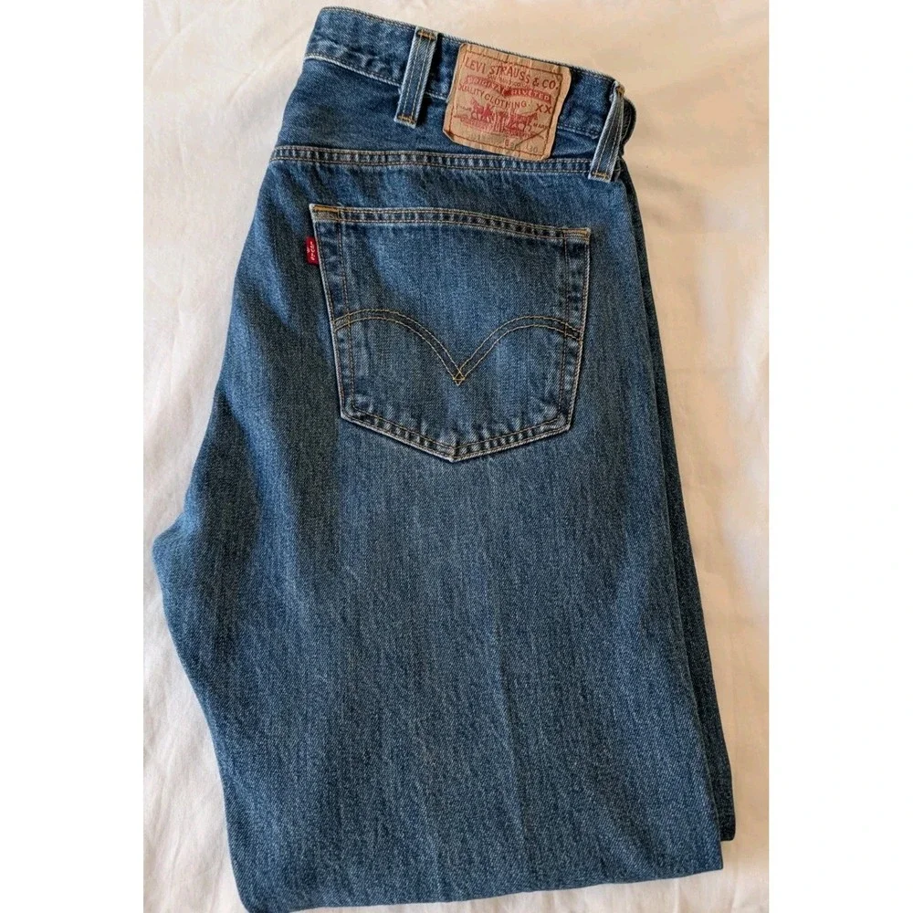 Levi's 501 Jeans Original Fit Button Fly Men's 38x30 Dark Blue Wash 2009‎ Y2K